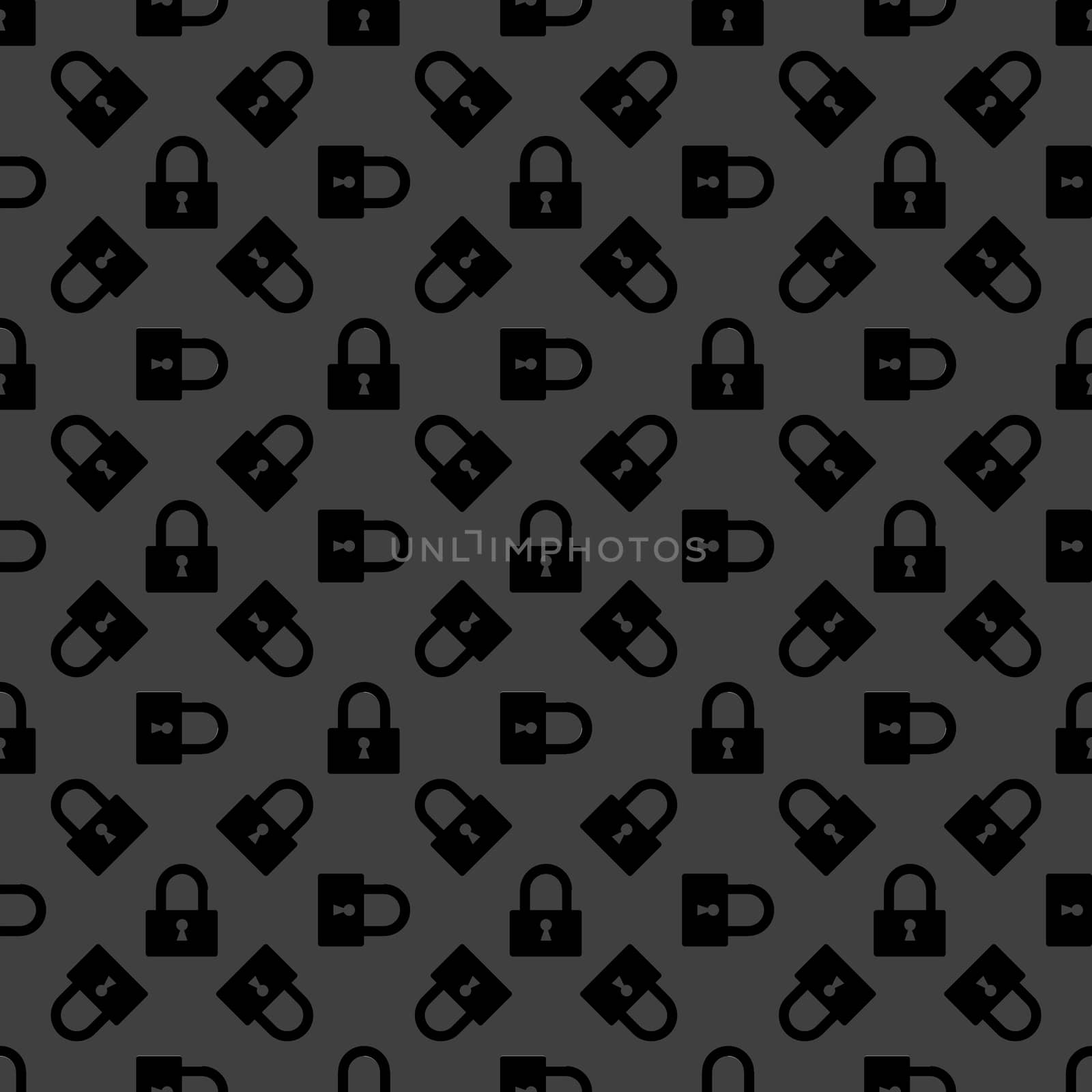 padlock web icon. flat design. Seamless pattern.