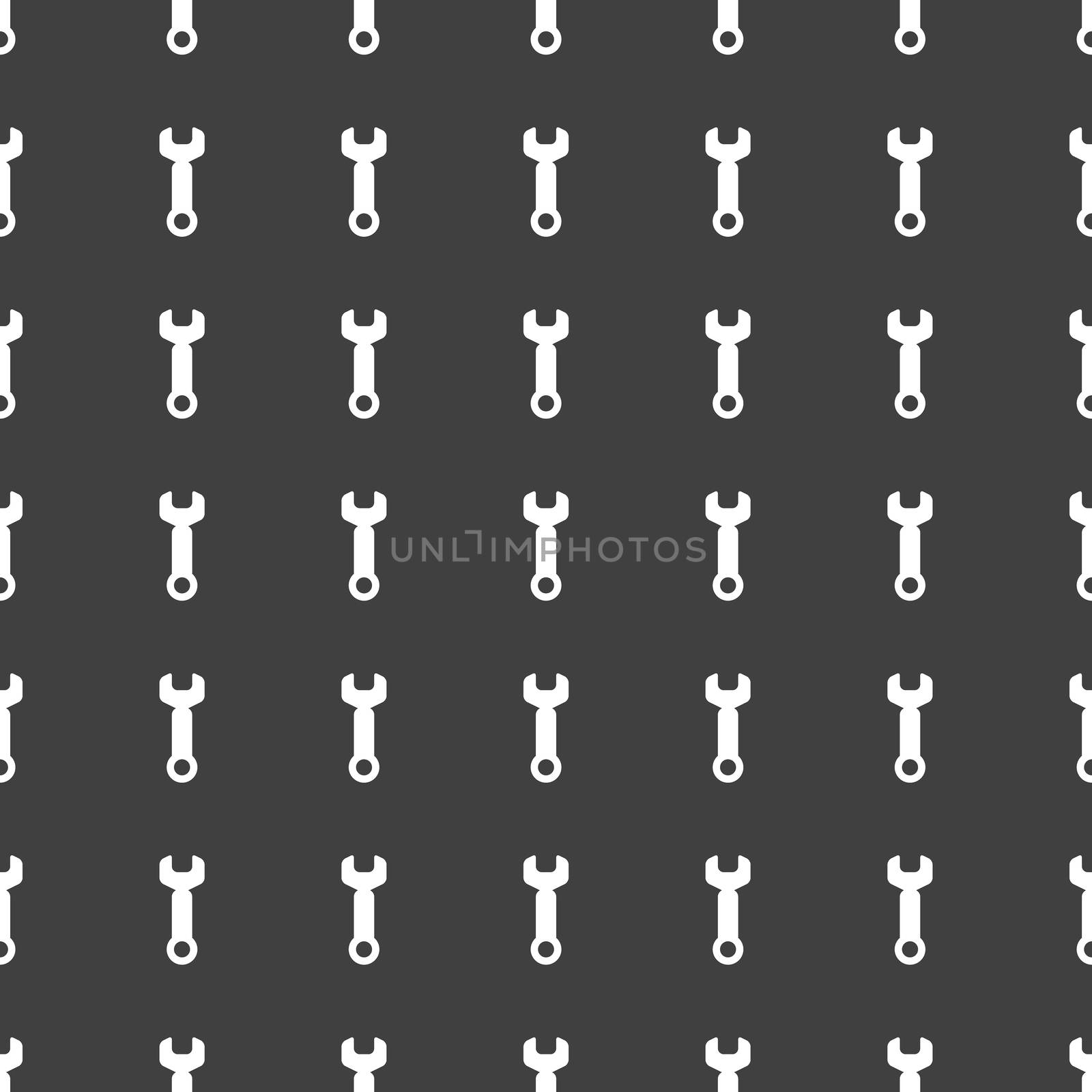 Wrench. tool to work web icon. flat design. Seamless pattern.