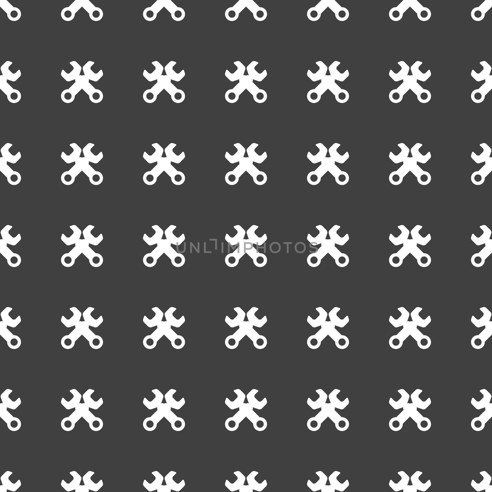 Wrench. tool to work web icon. flat design. Seamless pattern. by serhii_lohvyniuk