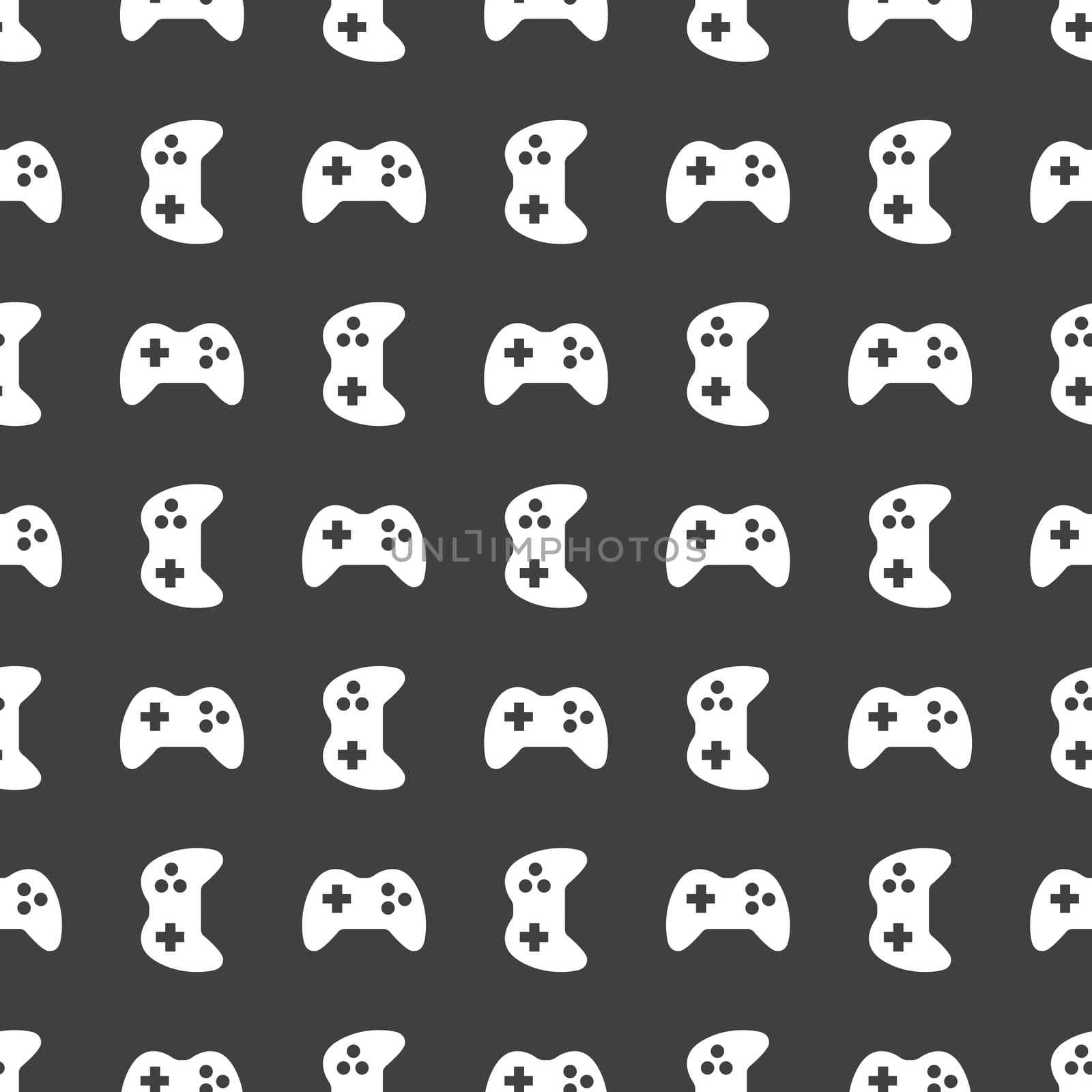 Gaming Joystick web icon. flat design. Seamless pattern.