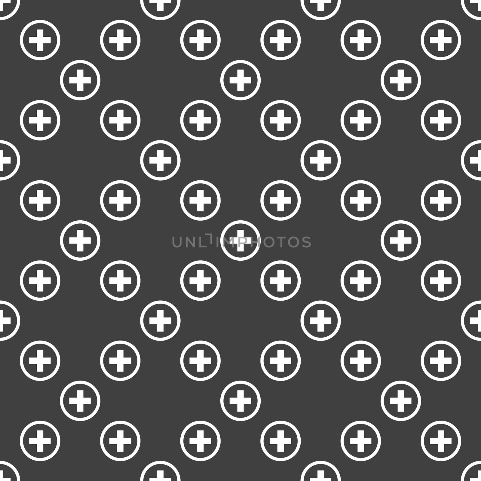 Plus web icon. flat design. Seamless pattern. by serhii_lohvyniuk