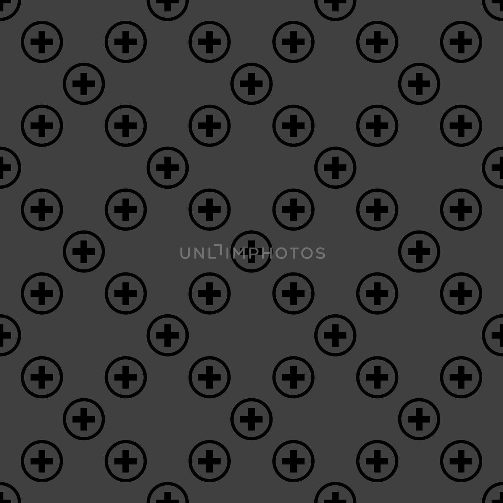 Plus web icon. flat design. Seamless pattern.