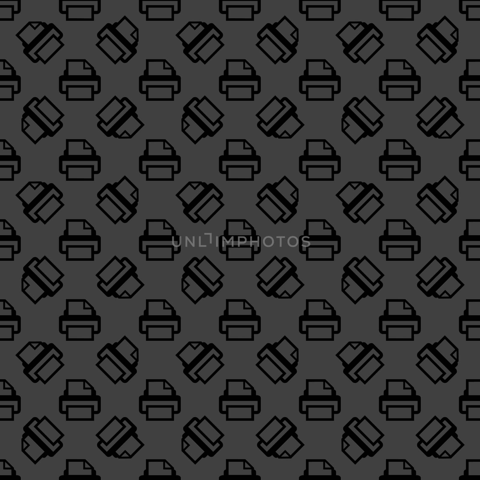 Printer web icon. flat design. Seamless pattern. by serhii_lohvyniuk