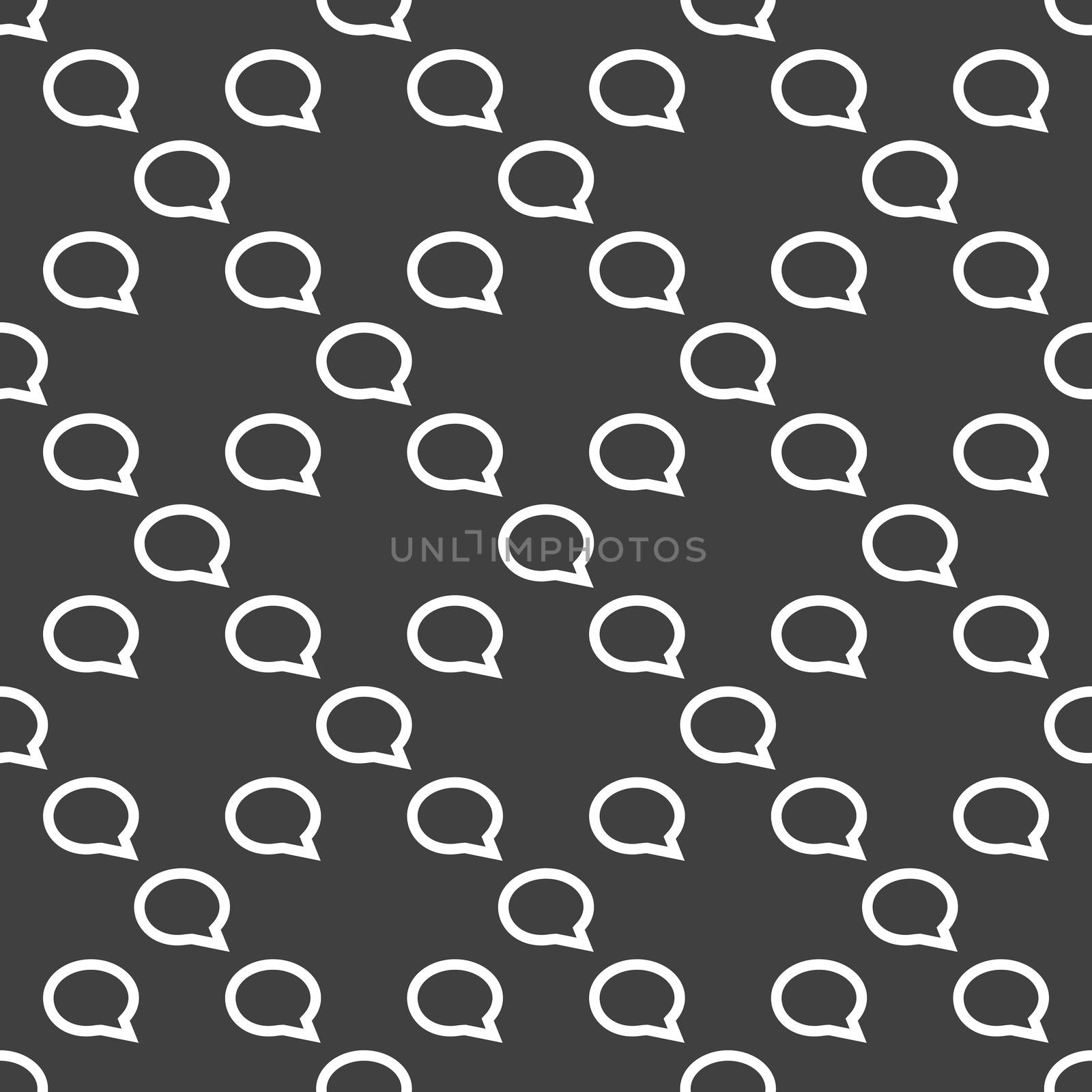 cloud thoughts web icon. flat design. Seamless pattern.