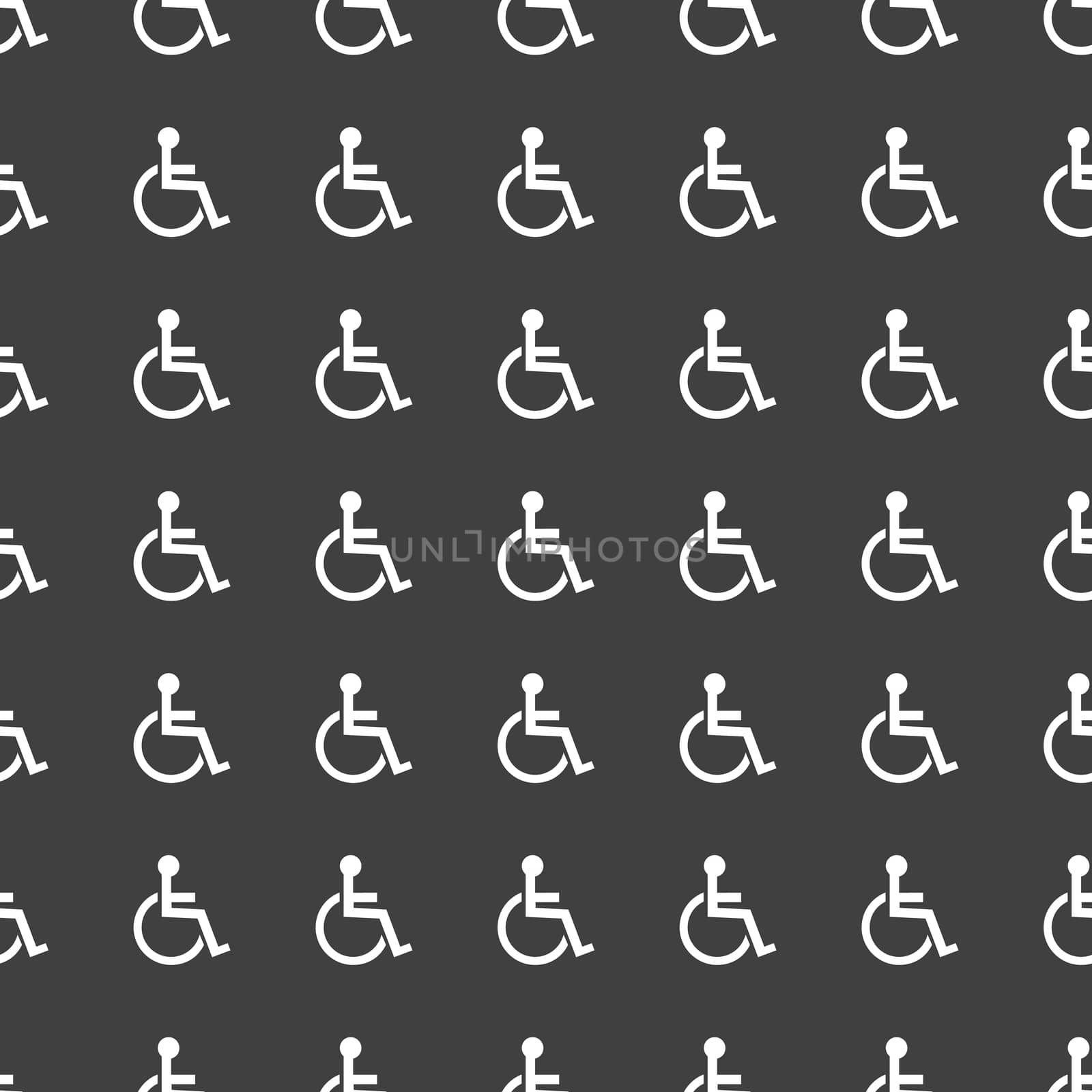 disabled web icon. flat design. Seamless pattern.