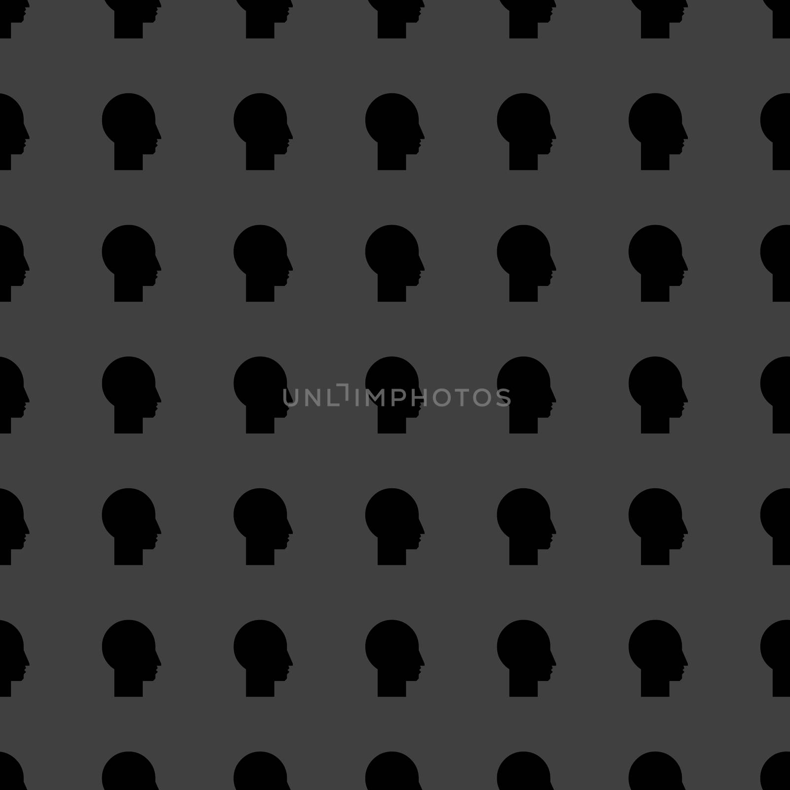 Man silhouette profile picture web icon.  flat design. Seamless pattern.