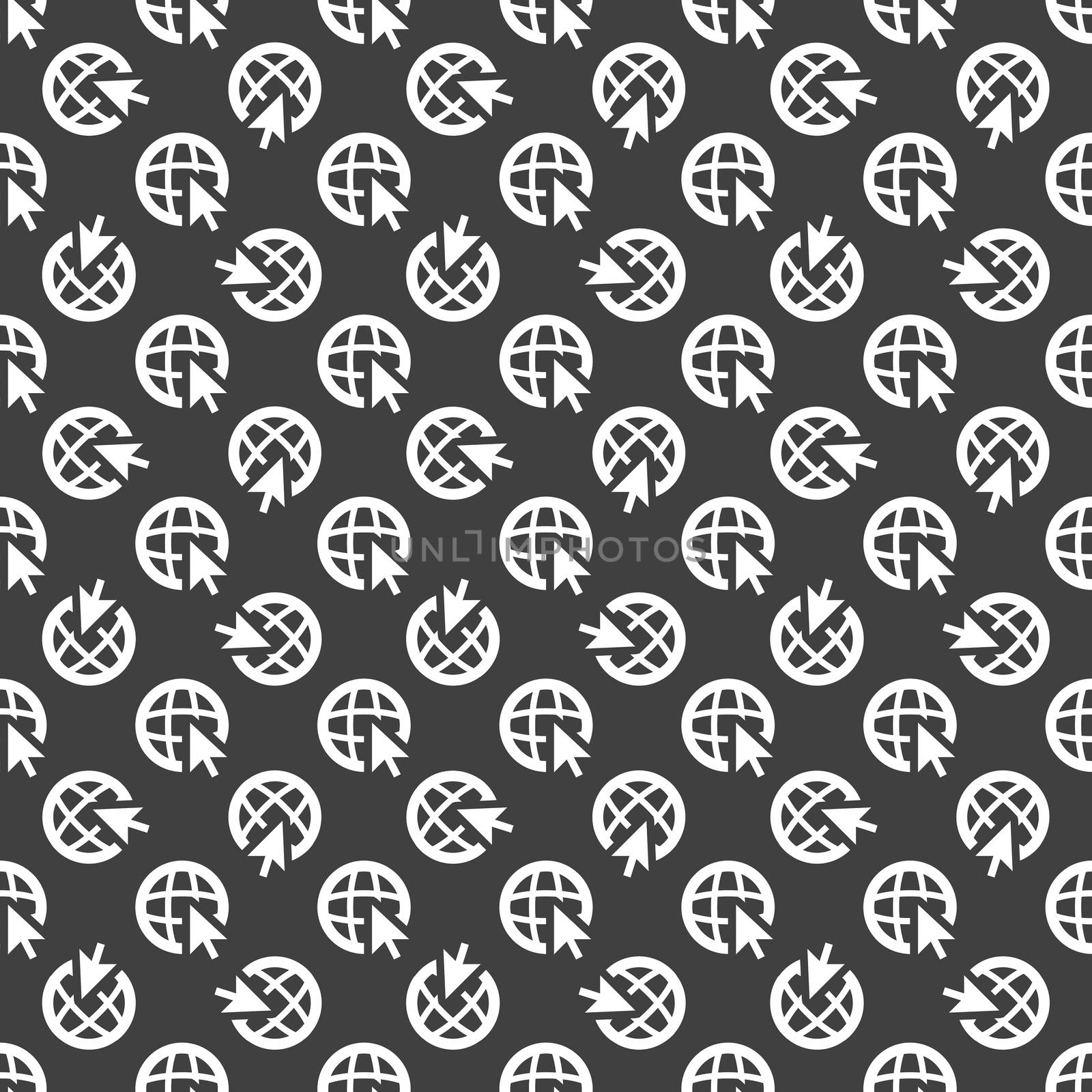 globe web icon. flat design. Seamless pattern. by serhii_lohvyniuk