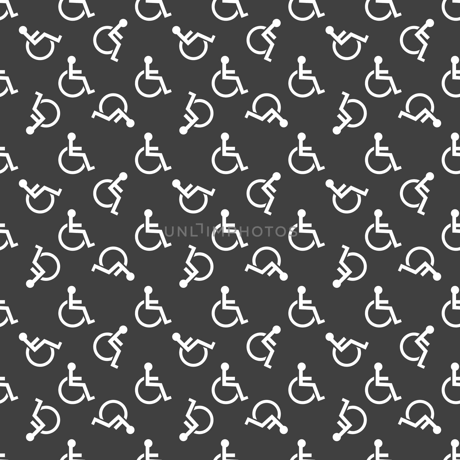 disabled web icon. flat design. Seamless pattern.