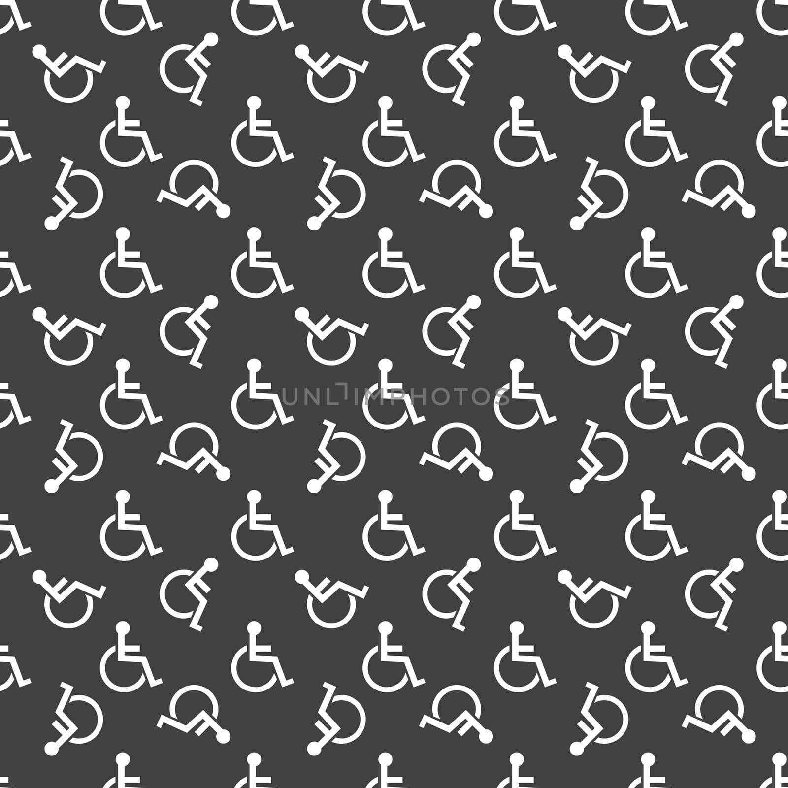 disabled web icon. flat design. Seamless pattern.