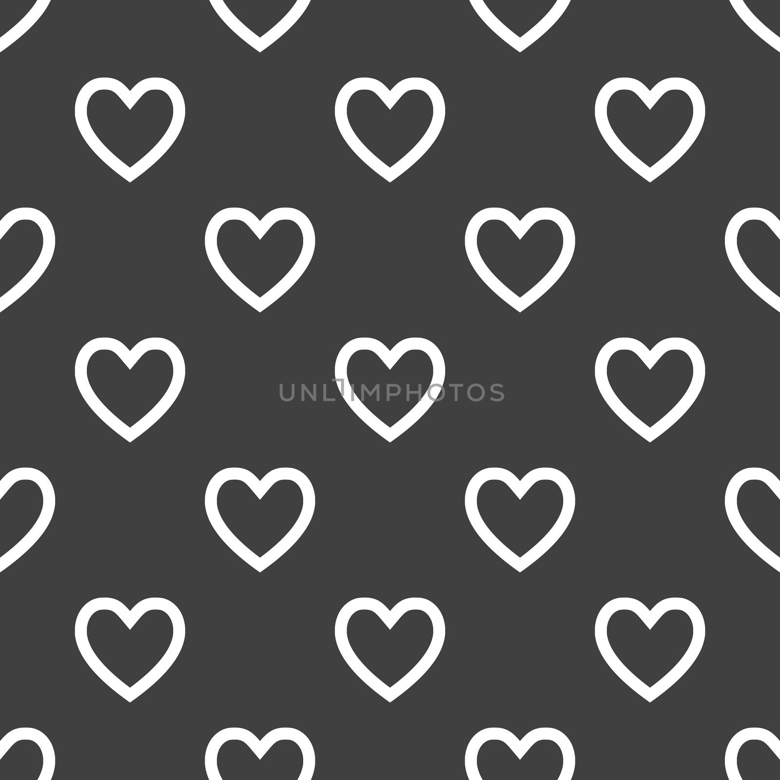 Heart web icon. flat design. Seamless pattern.