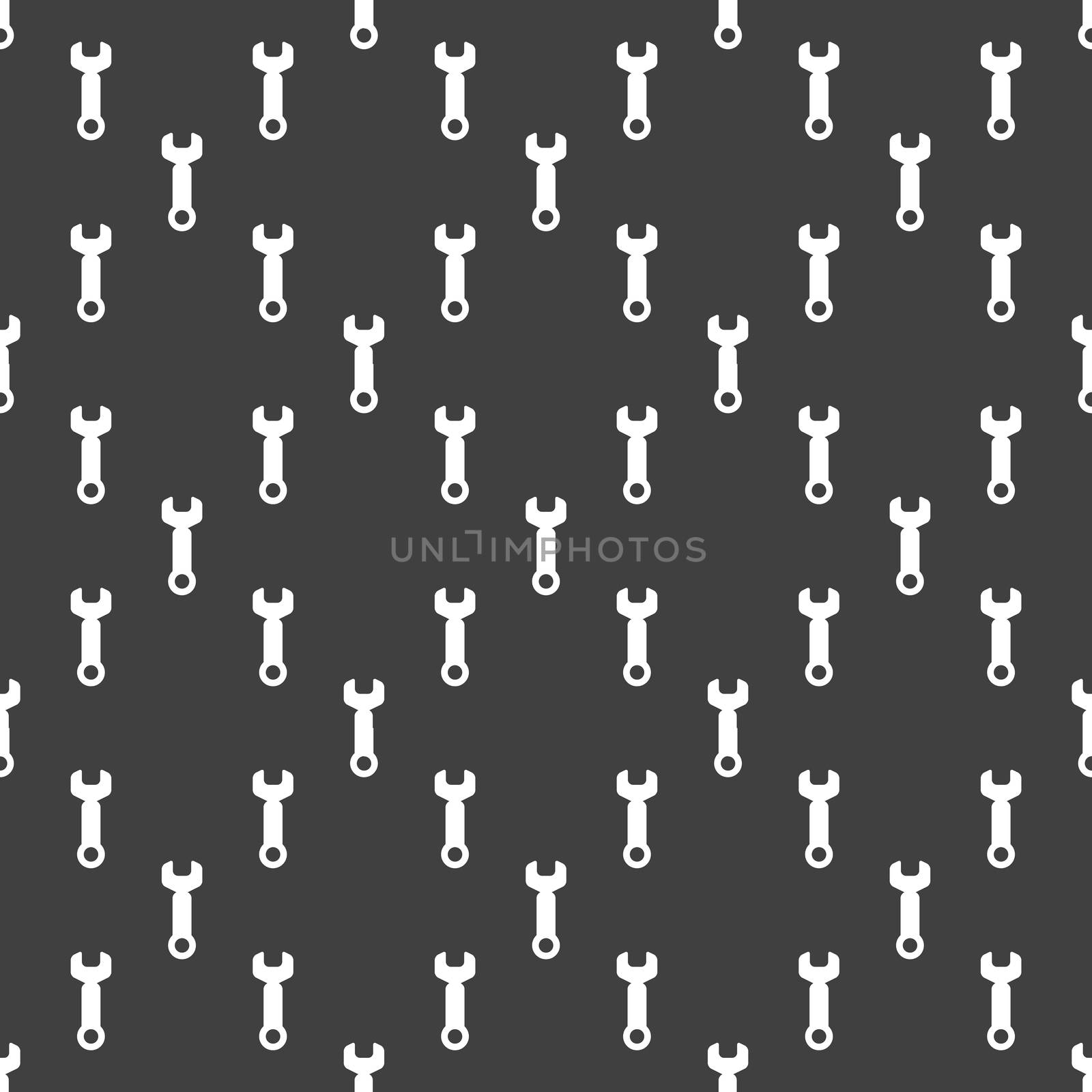 Wrench. tool to work web icon. flat design. Seamless pattern.