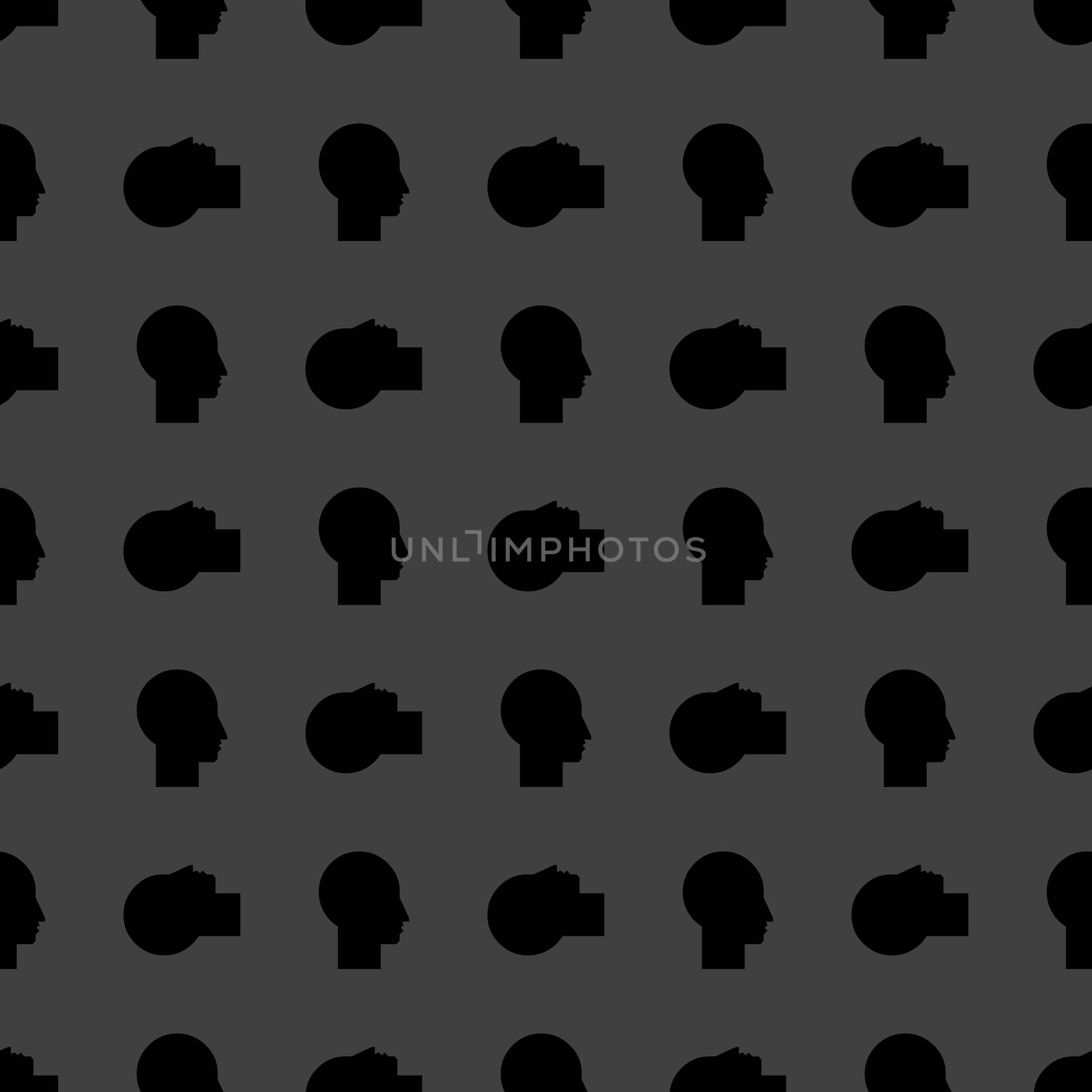 Man silhouette profile picture web icon. flat design. Seamless pattern. by serhii_lohvyniuk