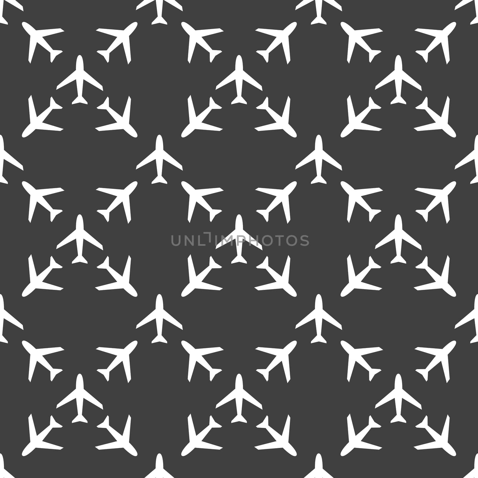 Plane web icon. flat design. Seamless pattern.