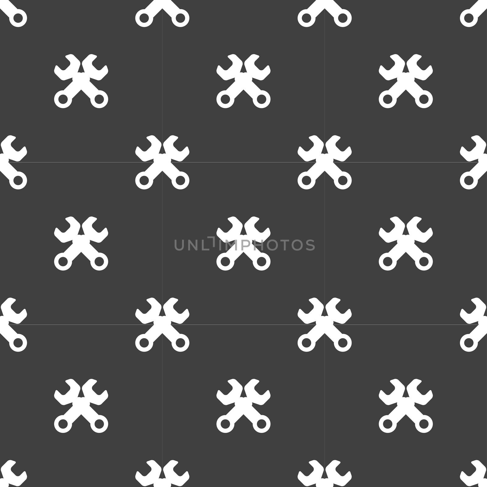 Wrench. tool to work web icon. flat design. Seamless pattern. by serhii_lohvyniuk