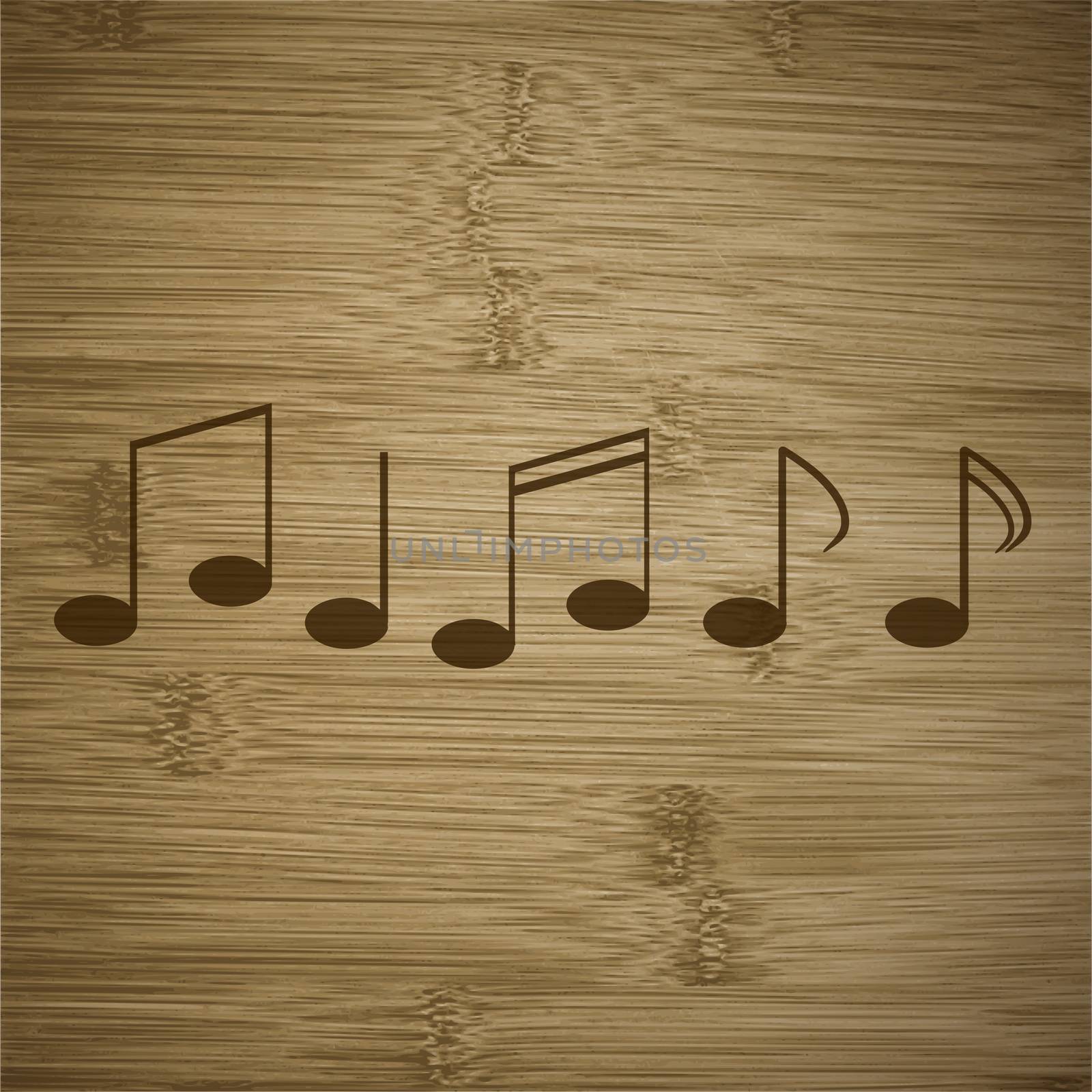 Music notes on staves with abstract background.