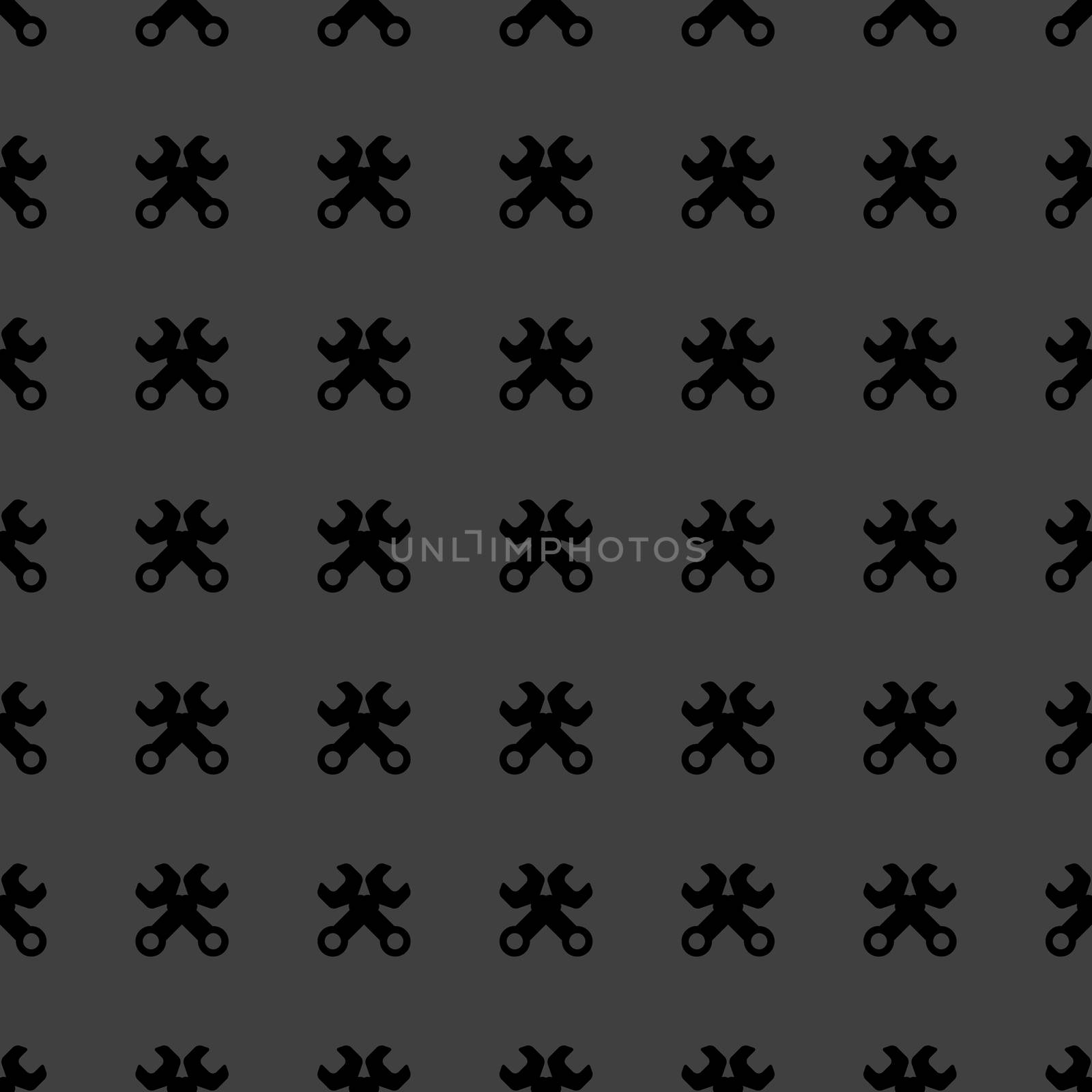 Wrench. tool to work web icon. flat design. Seamless pattern.