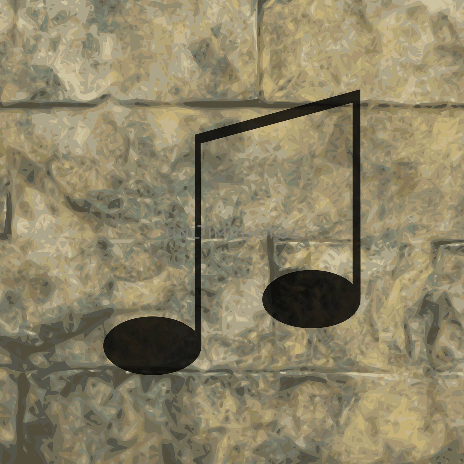 Music notes on staves with abstract background.