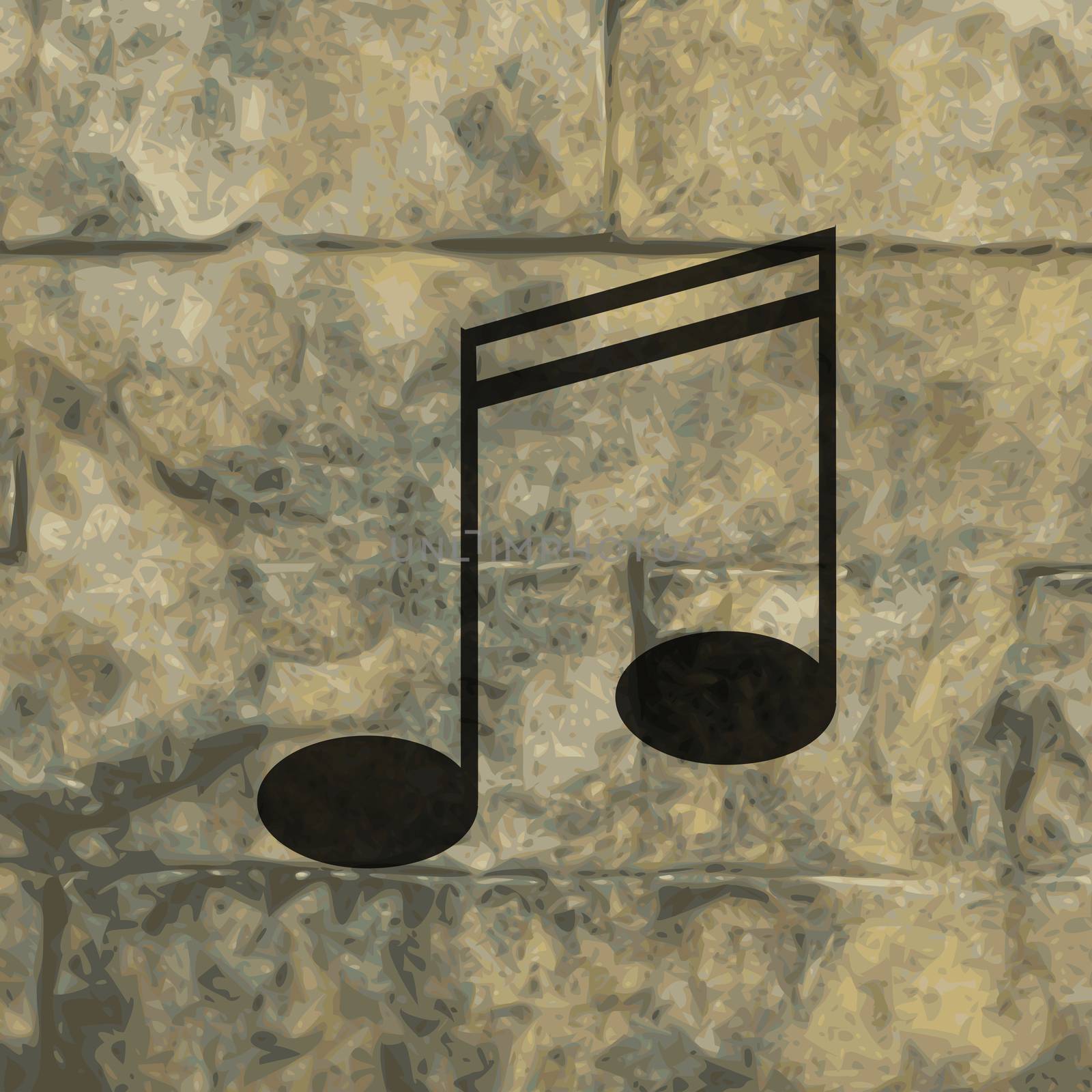 Music notes on staves with abstract background.