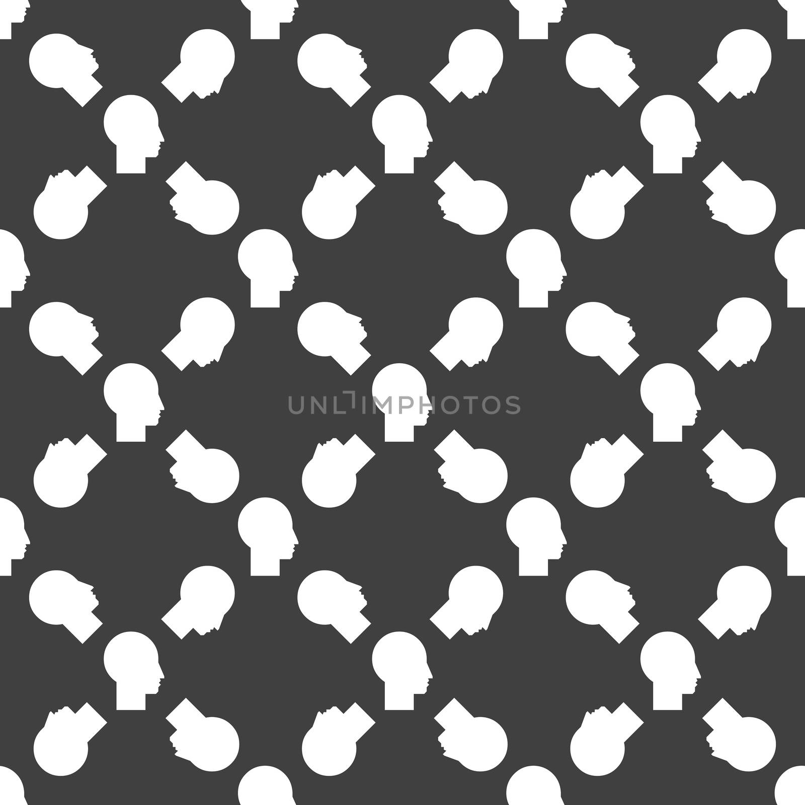 Man silhouette profile picture web icon. flat design. Seamless pattern. by serhii_lohvyniuk