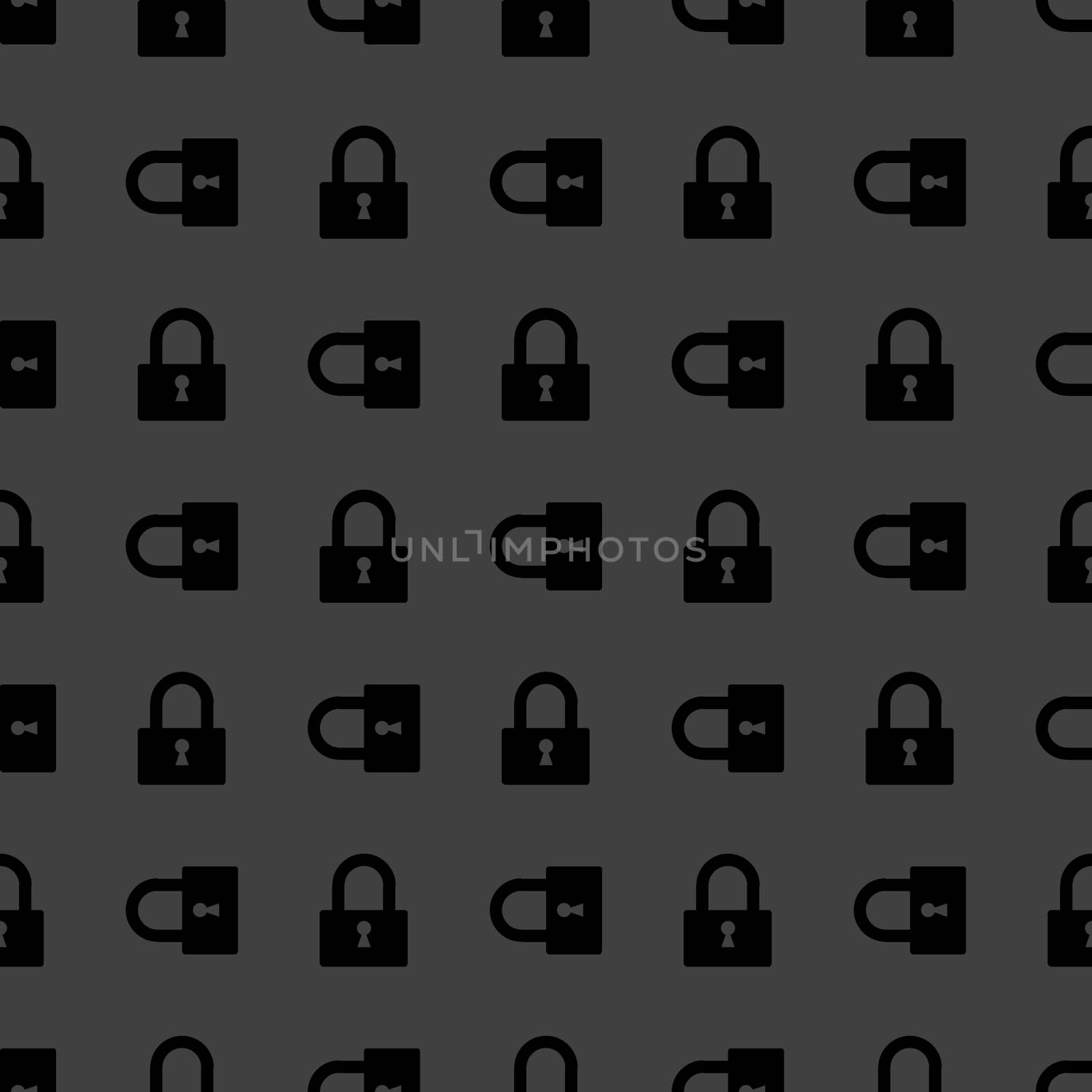 padlock web icon. flat design. Seamless pattern.