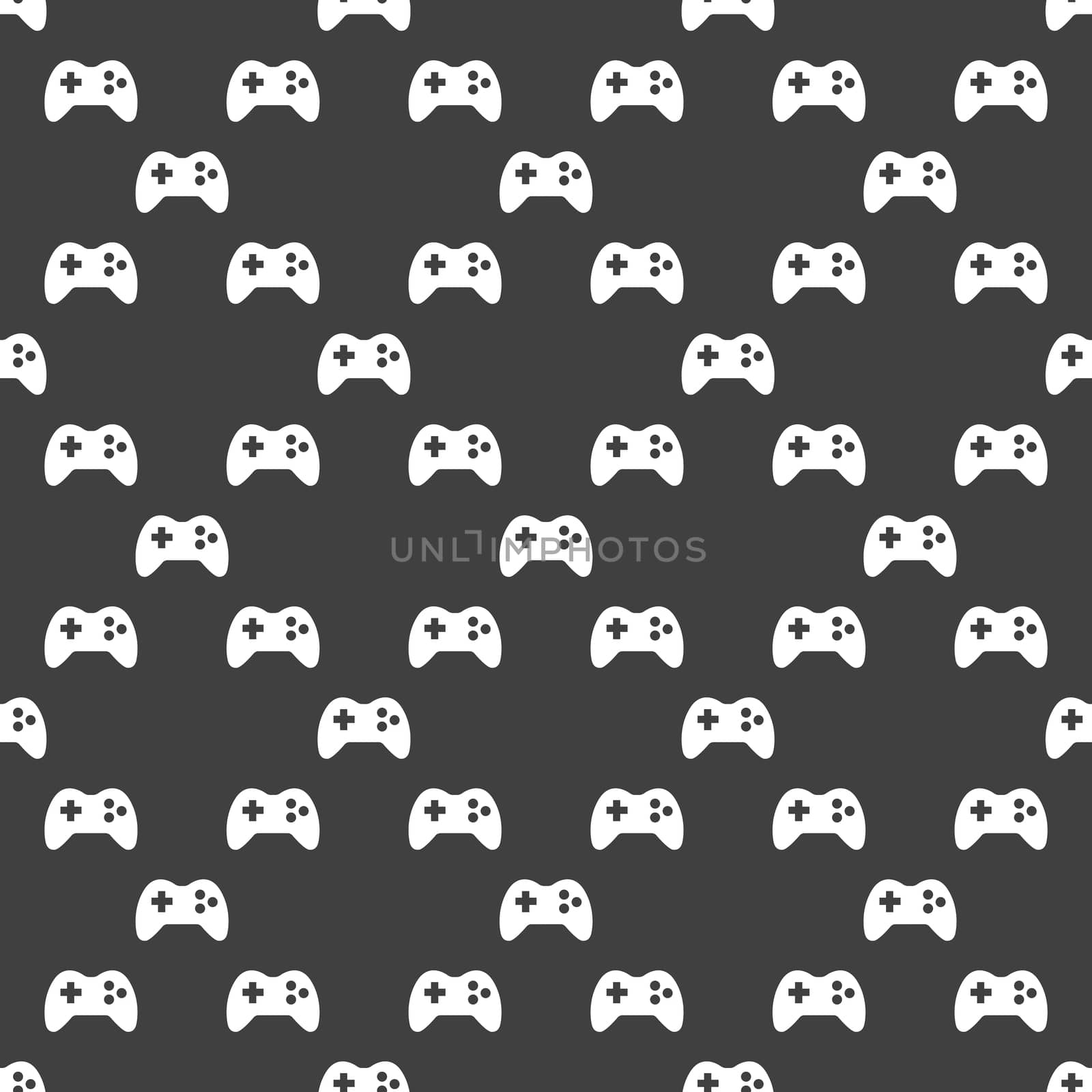 Gaming Joystick web icon. flat design. Seamless pattern.