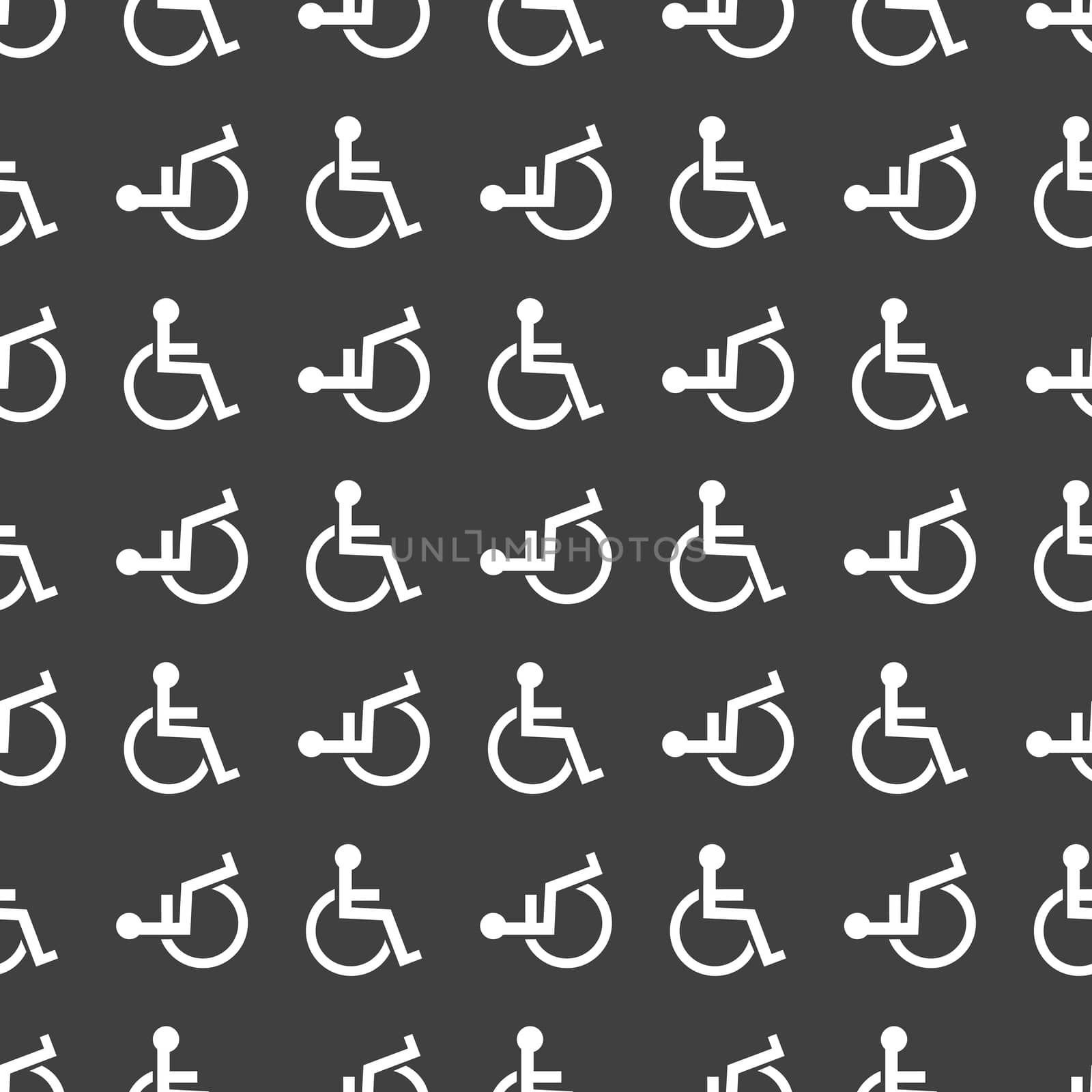 disabled web icon. flat design. Seamless pattern.