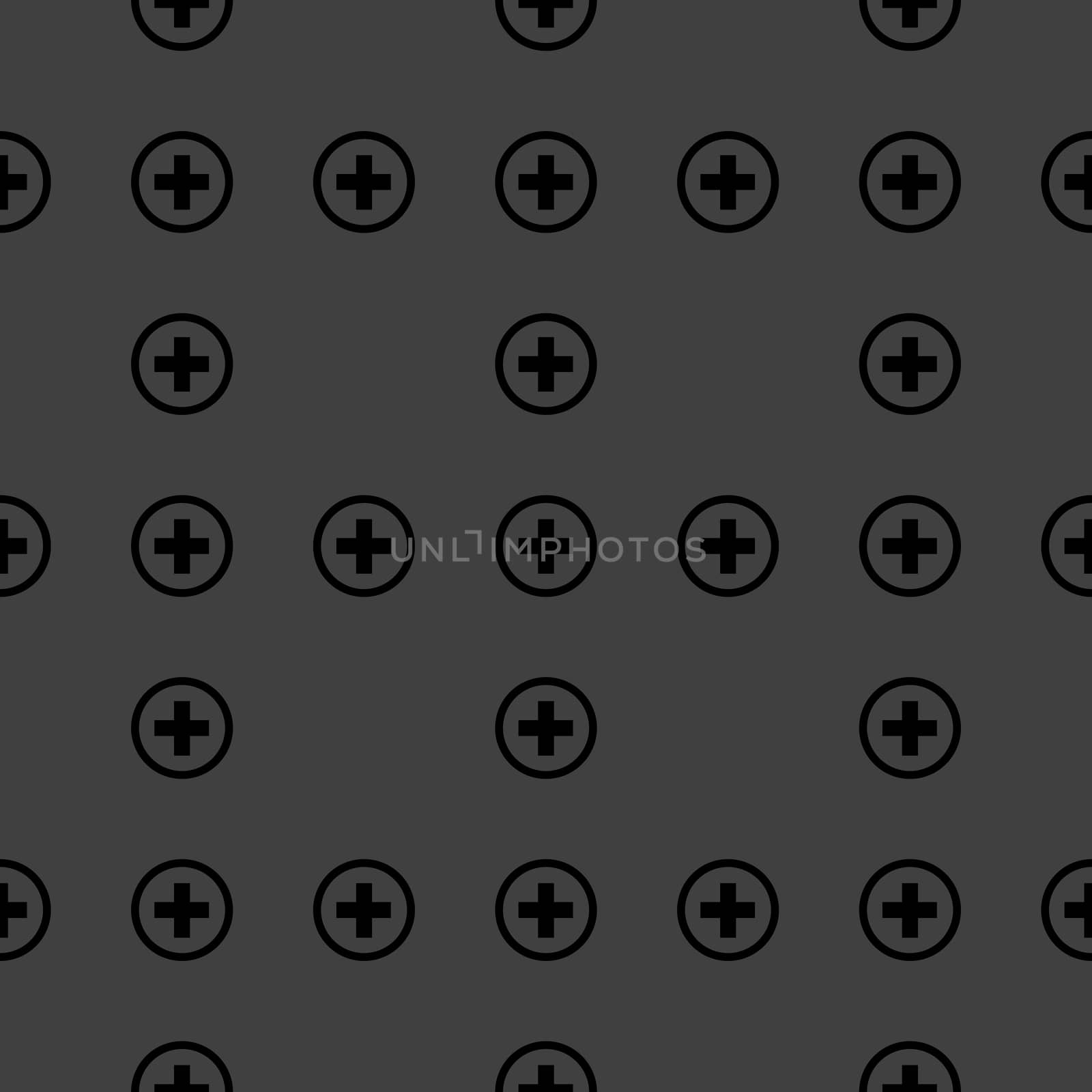 Plus web icon. flat design. Seamless pattern.