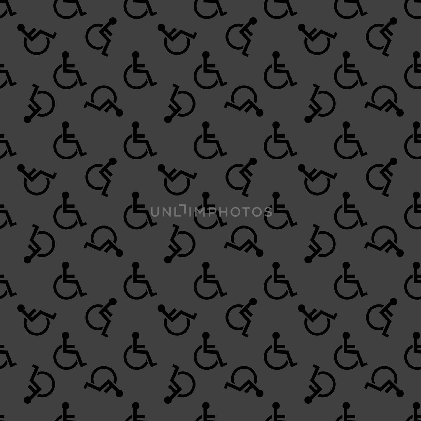 disabled web icon. flat design. Seamless pattern.