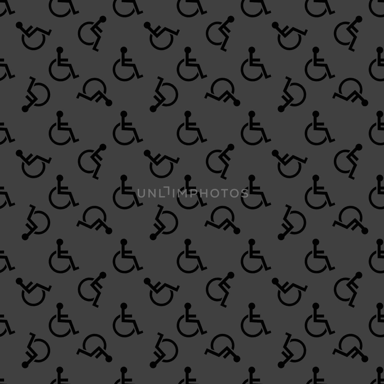 disabled web icon. flat design. Seamless pattern.