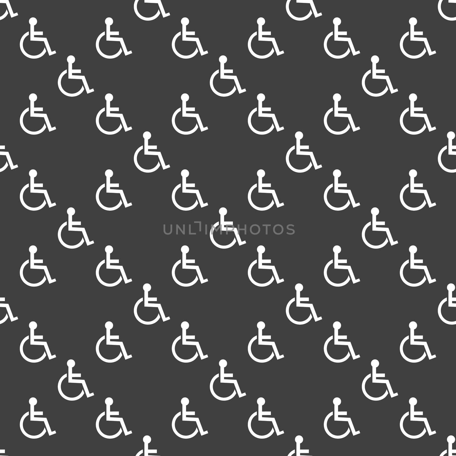 disabled web icon. flat design. Seamless pattern.