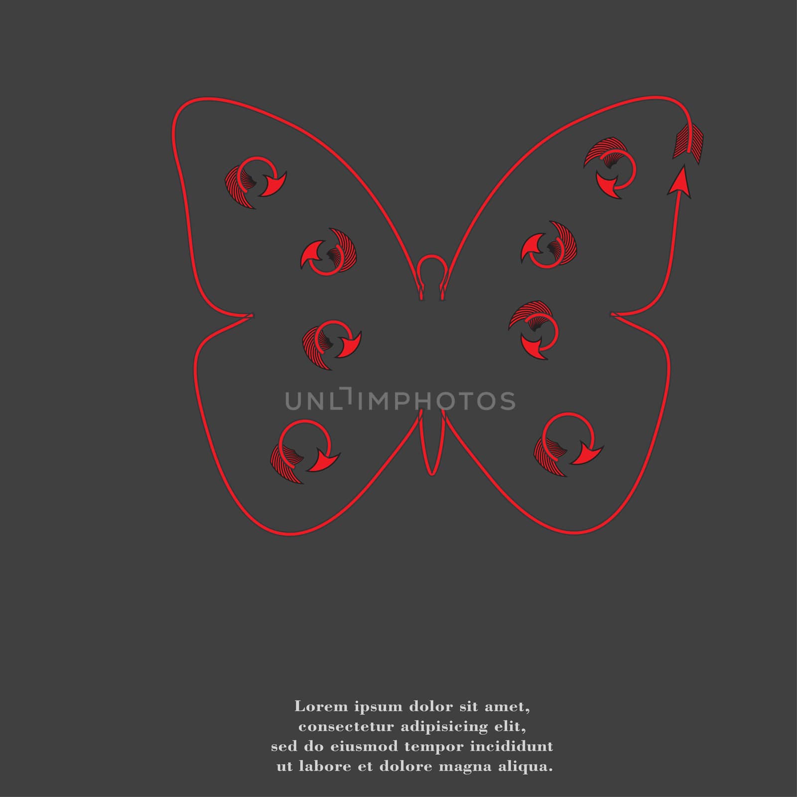 butterfly icon flat design with abstract background by serhii_lohvyniuk