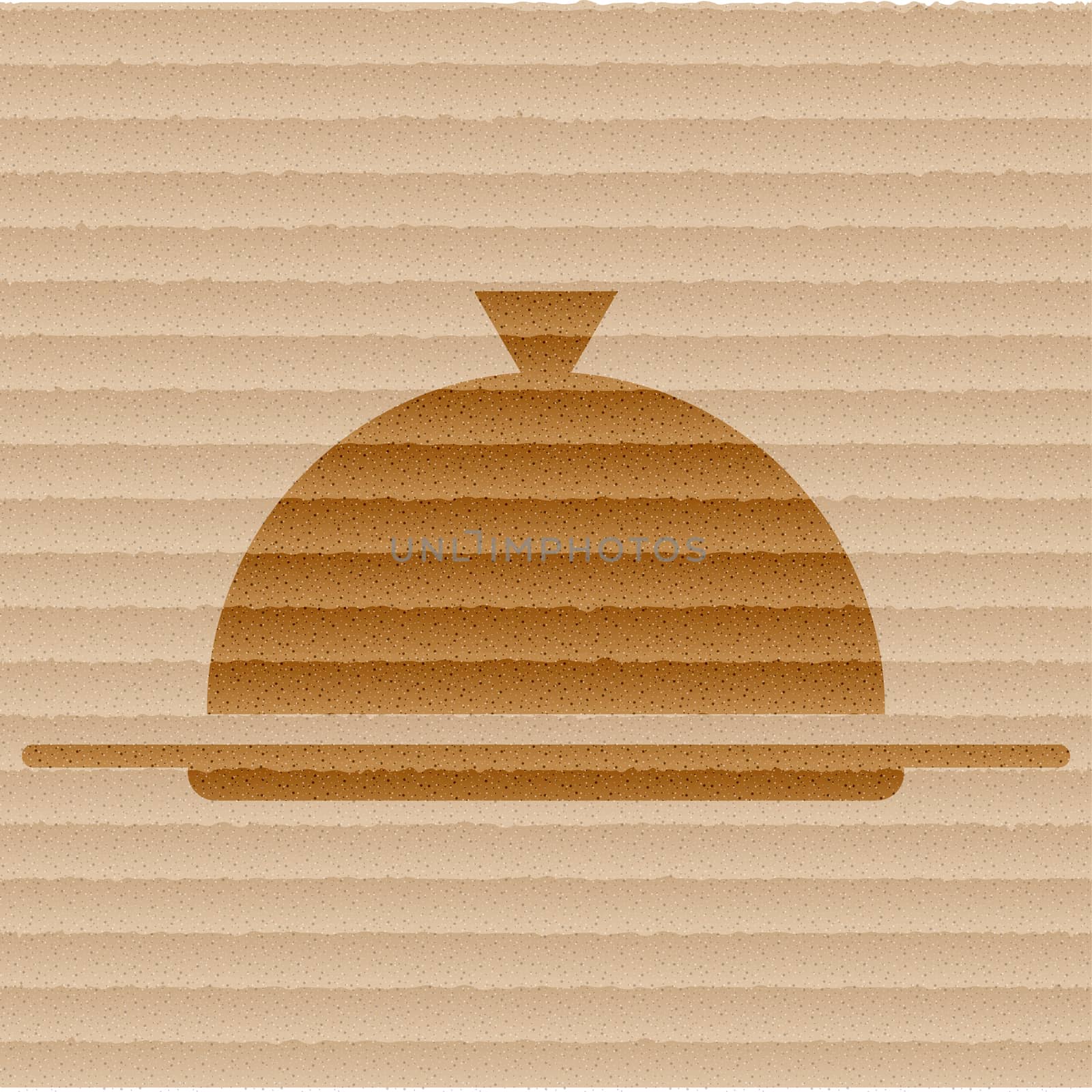 Restaurant cloche icon flat design with abstract background.