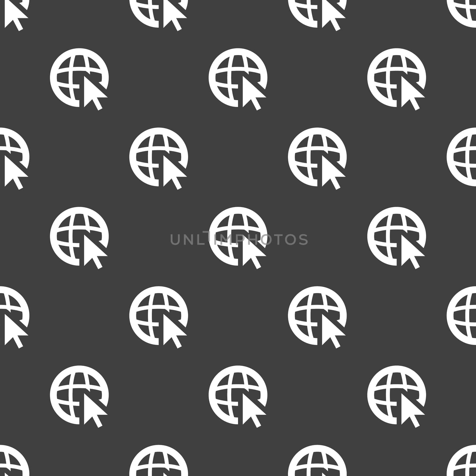 globe web icon. flat design. Seamless pattern. by serhii_lohvyniuk