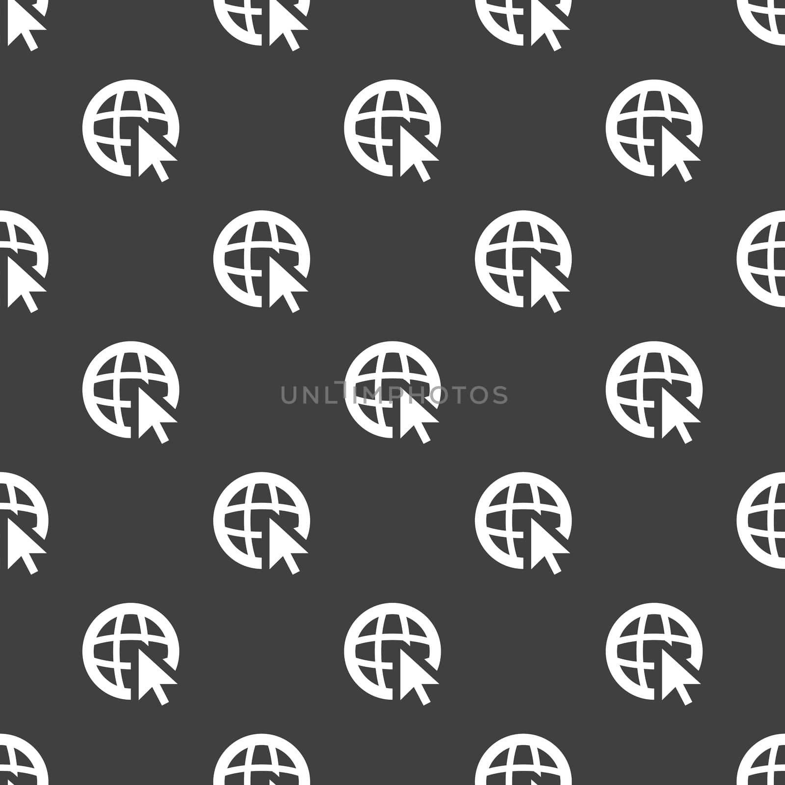 globe web icon. flat design. Seamless pattern.