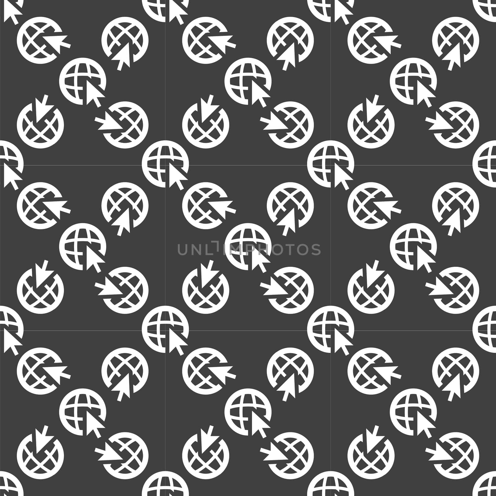 globe web icon. flat design. Seamless pattern.