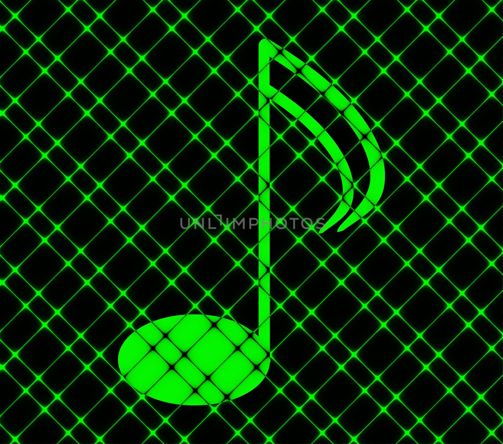 Music notes on staves with abstract background.