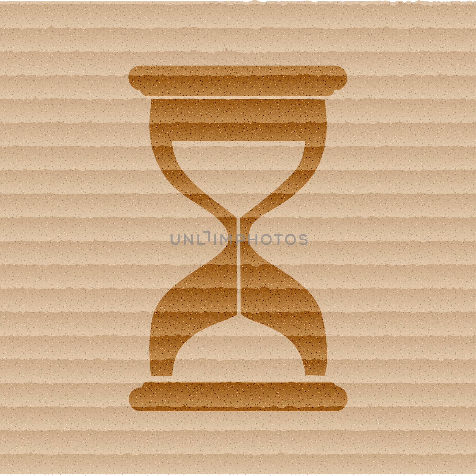 Hourglass time icon flat design with abstract background.