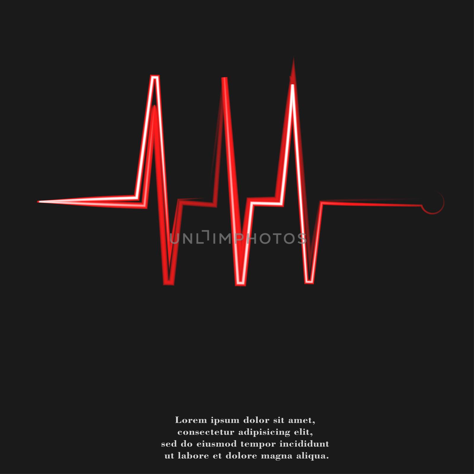 Heart  pulse flat design with abstract background.