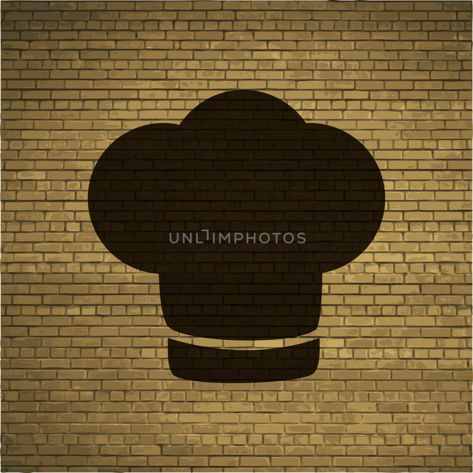 Chef cap icon flat design with abstract background by serhii_lohvyniuk