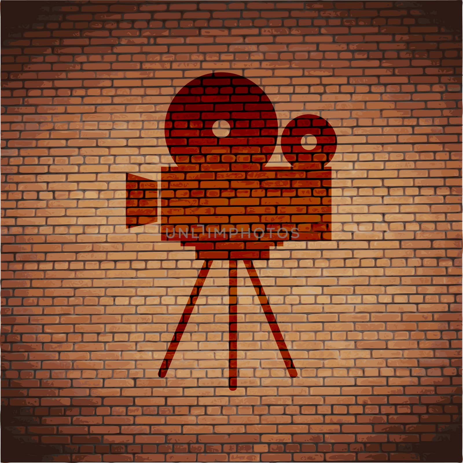 Videocamera icon Flat with abstract background by serhii_lohvyniuk