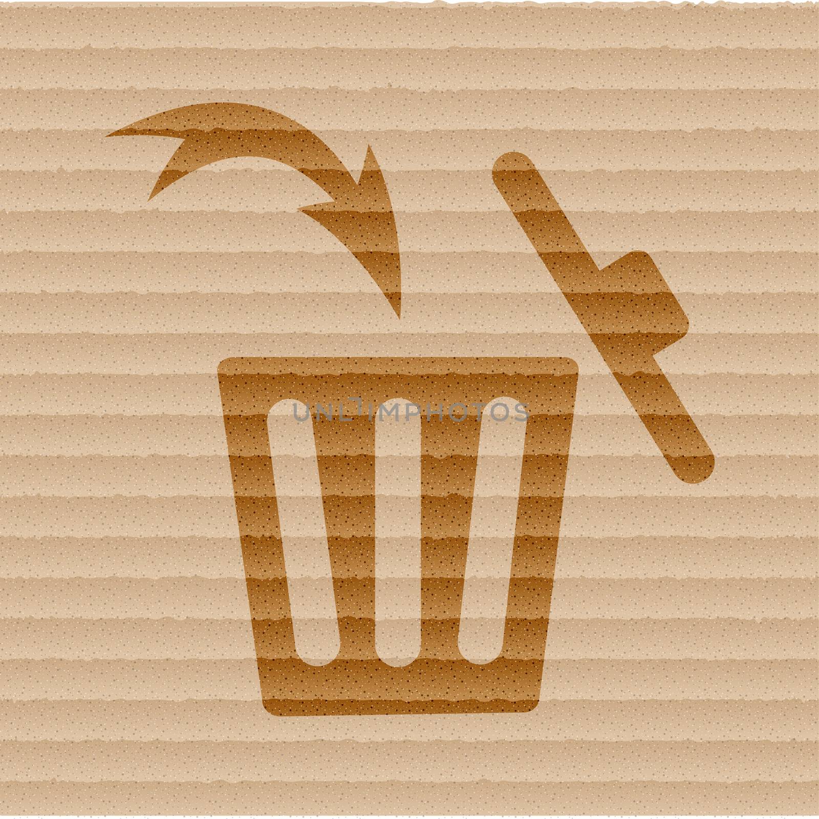 Trash bin icon Flat with abstract background.