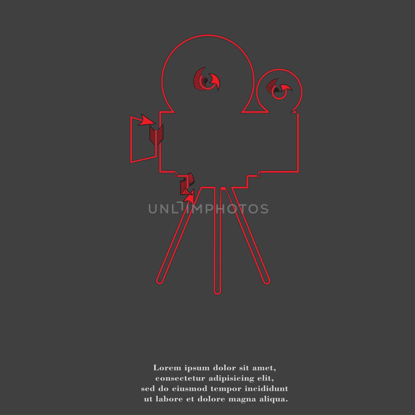 Videocamera icon Flat with abstract background by serhii_lohvyniuk