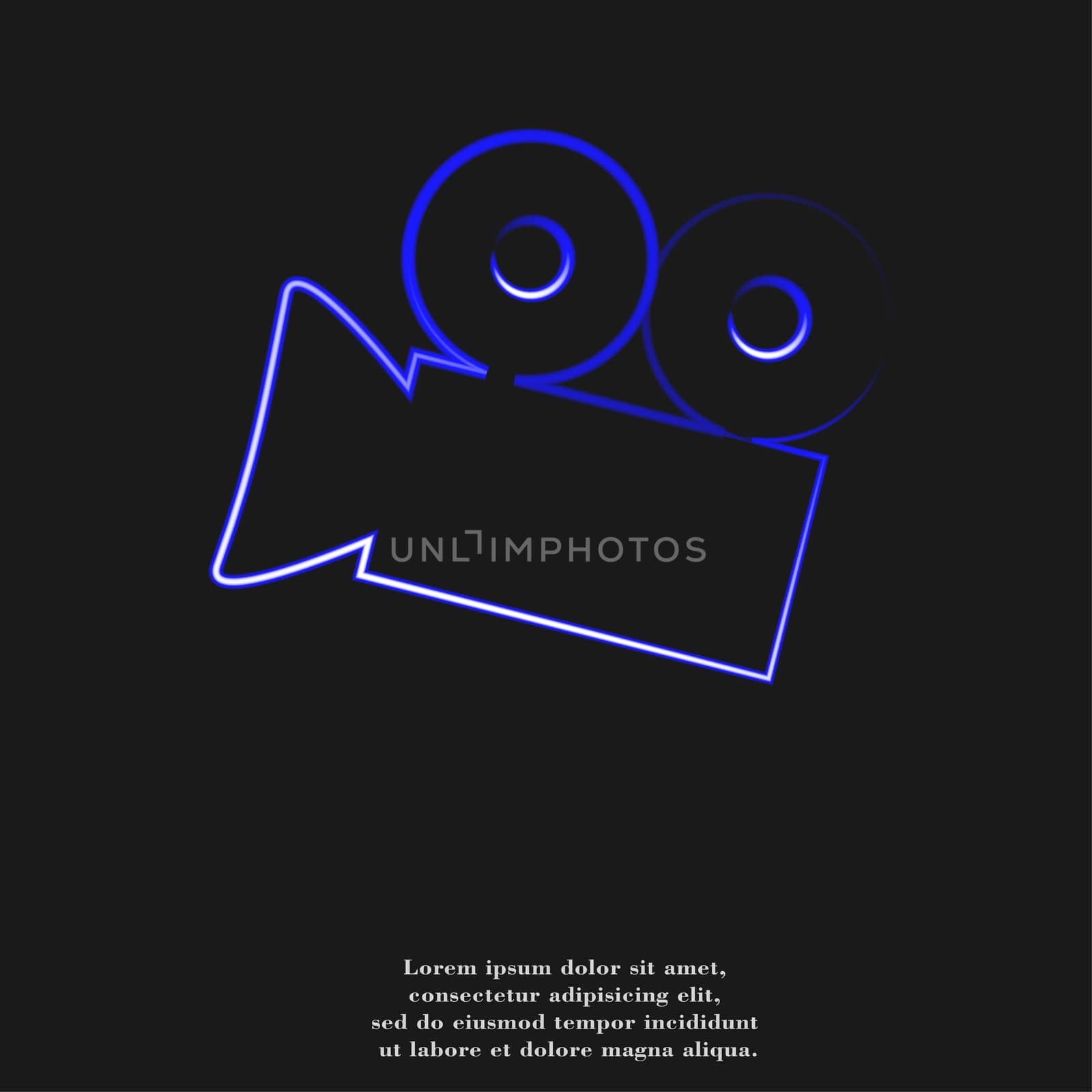 Cinema camera icon flat design with abstract background by serhii_lohvyniuk