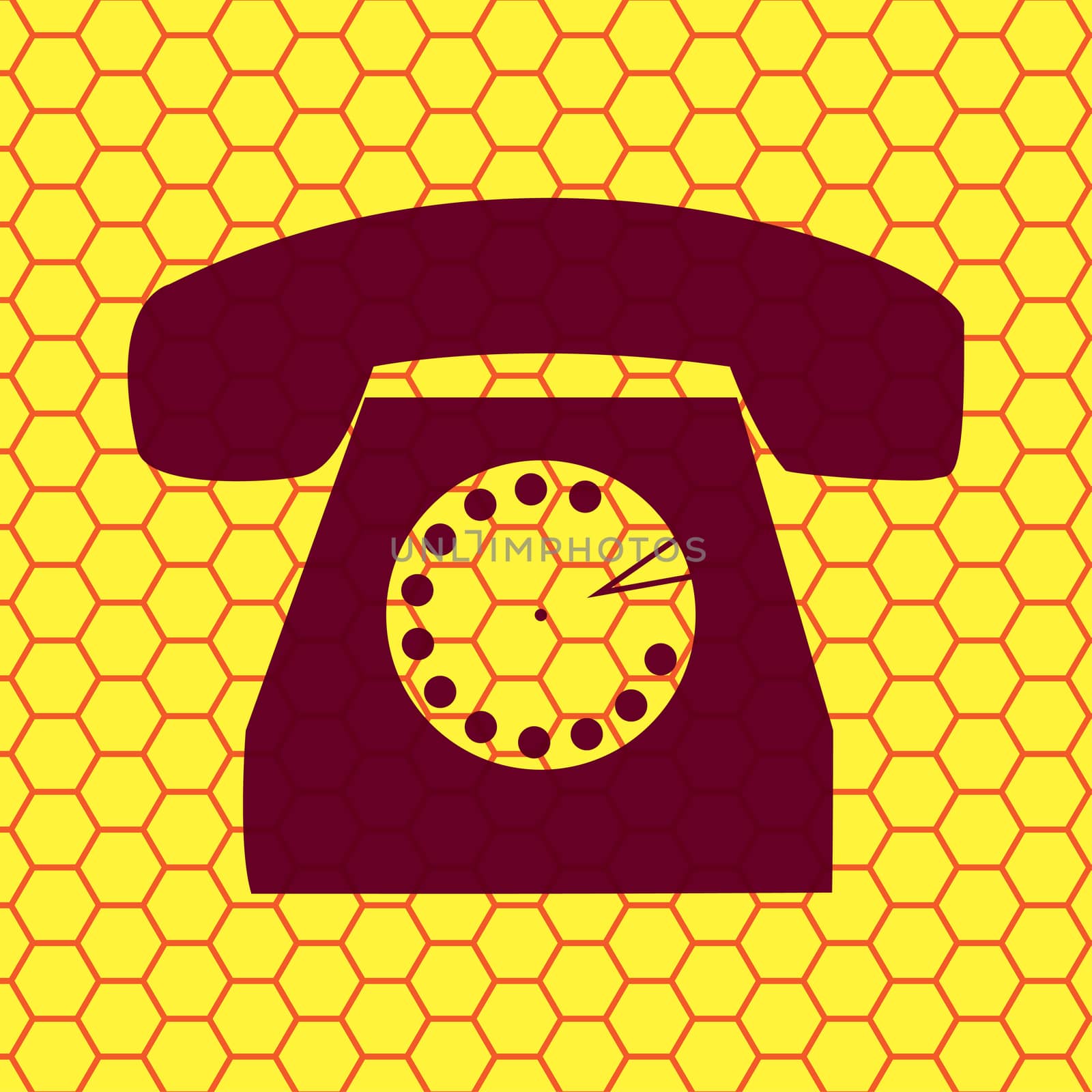 retro phone icon flat design with abstract background by serhii_lohvyniuk