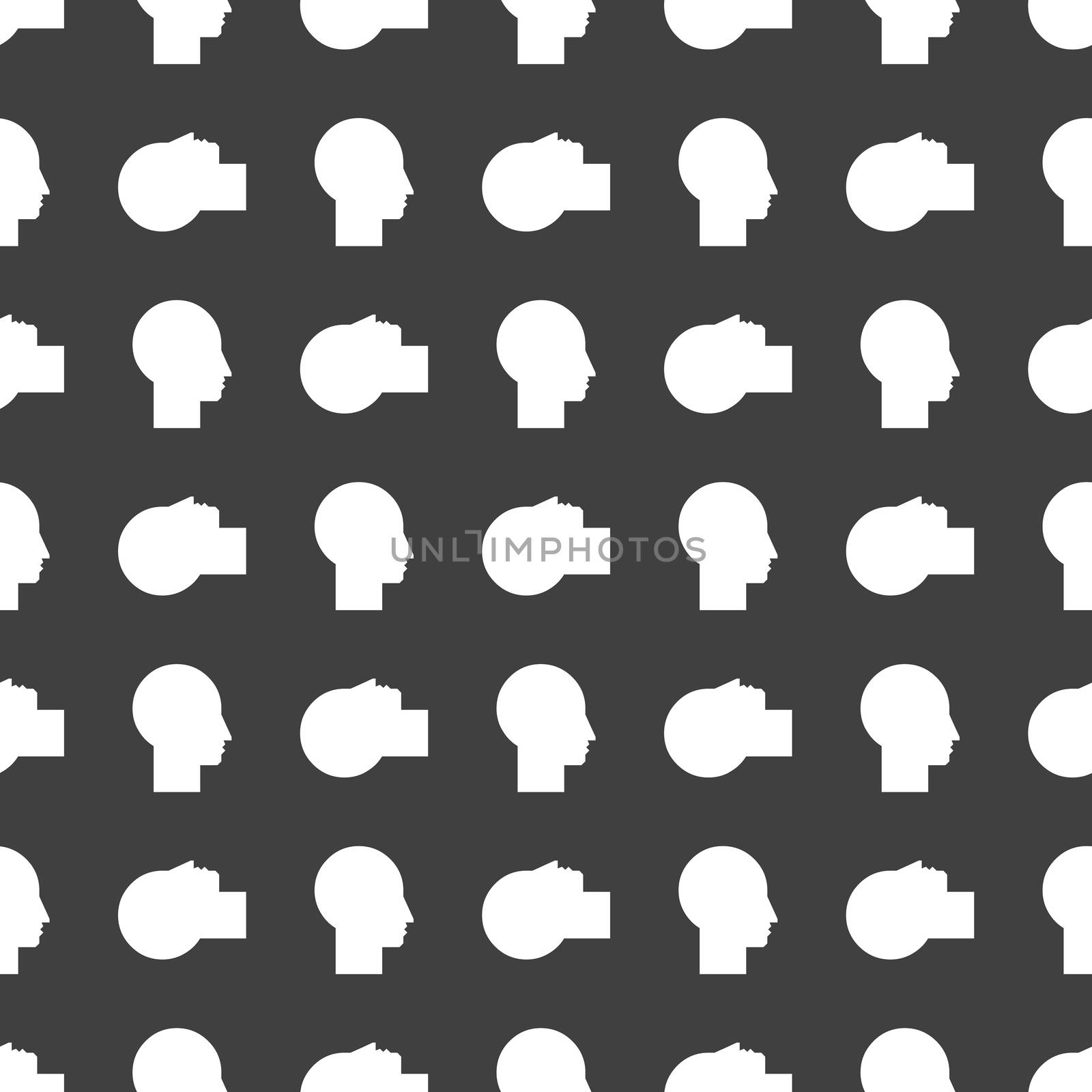 Man silhouette profile picture web icon.  flat design. Seamless pattern.