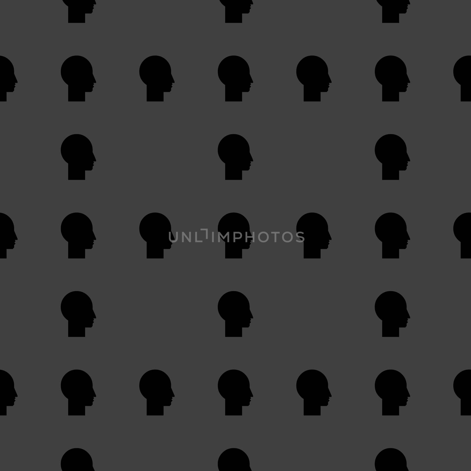 Man silhouette profile picture web icon. flat design. Seamless pattern. by serhii_lohvyniuk