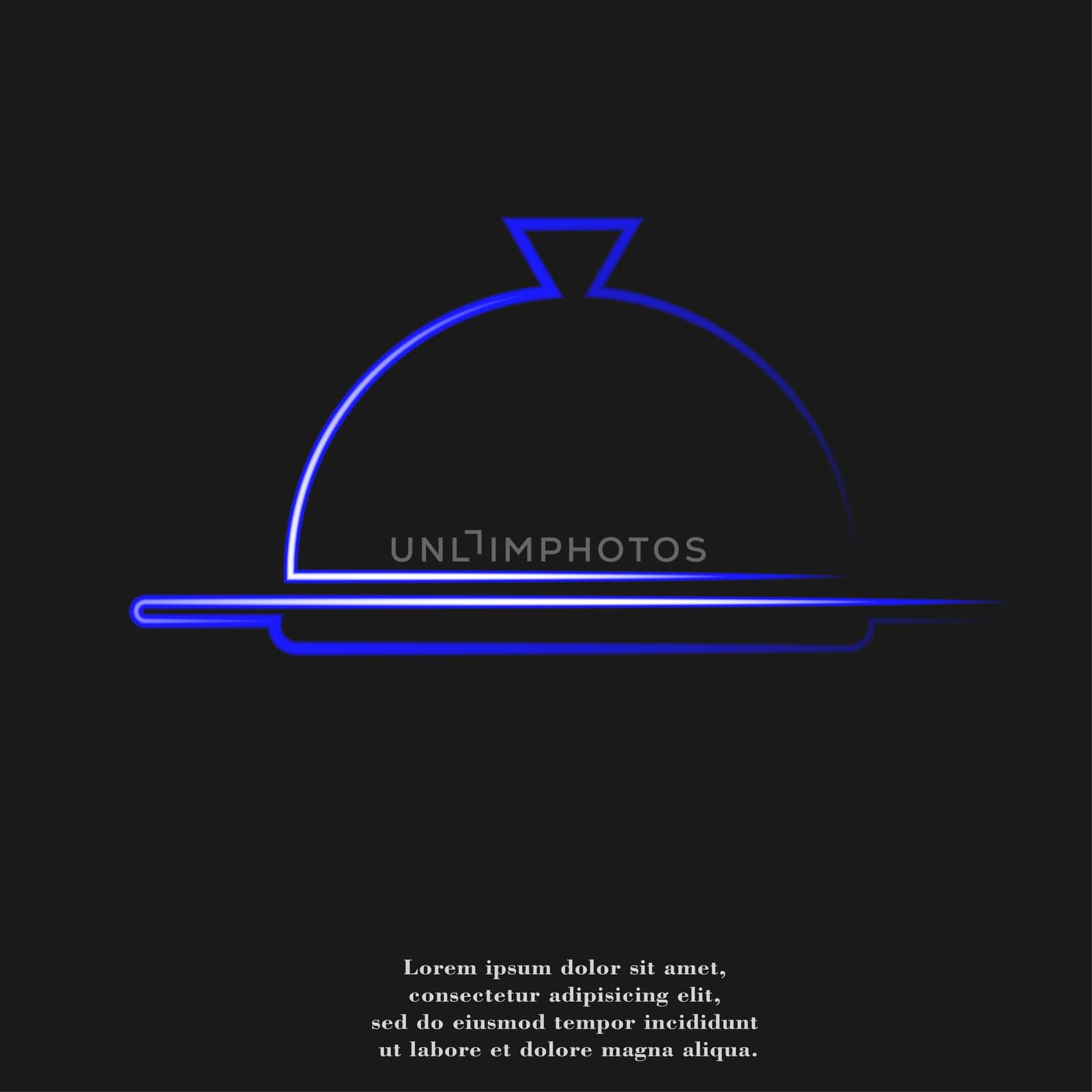 Restaurant cloche icon flat design with abstract background by serhii_lohvyniuk