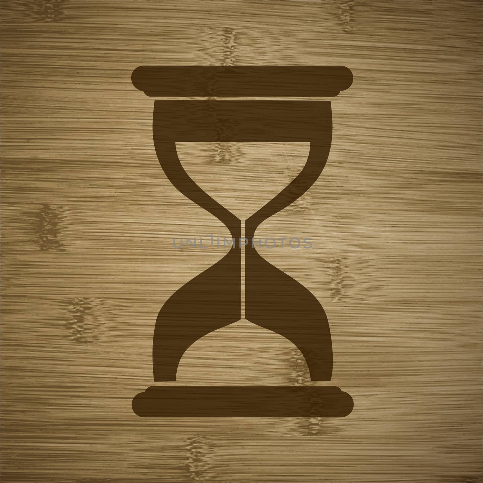 Hourglass time icon flat design with abstract background.