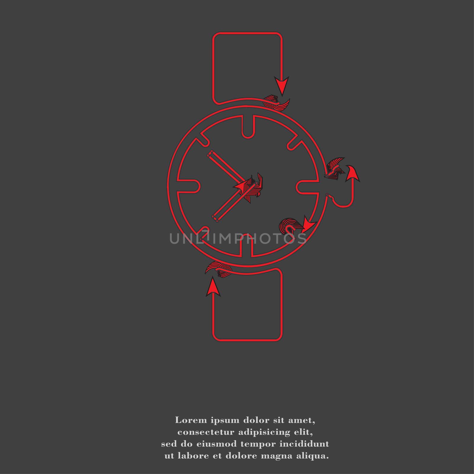 Watch,clock. icon Flat with abstract background by serhii_lohvyniuk