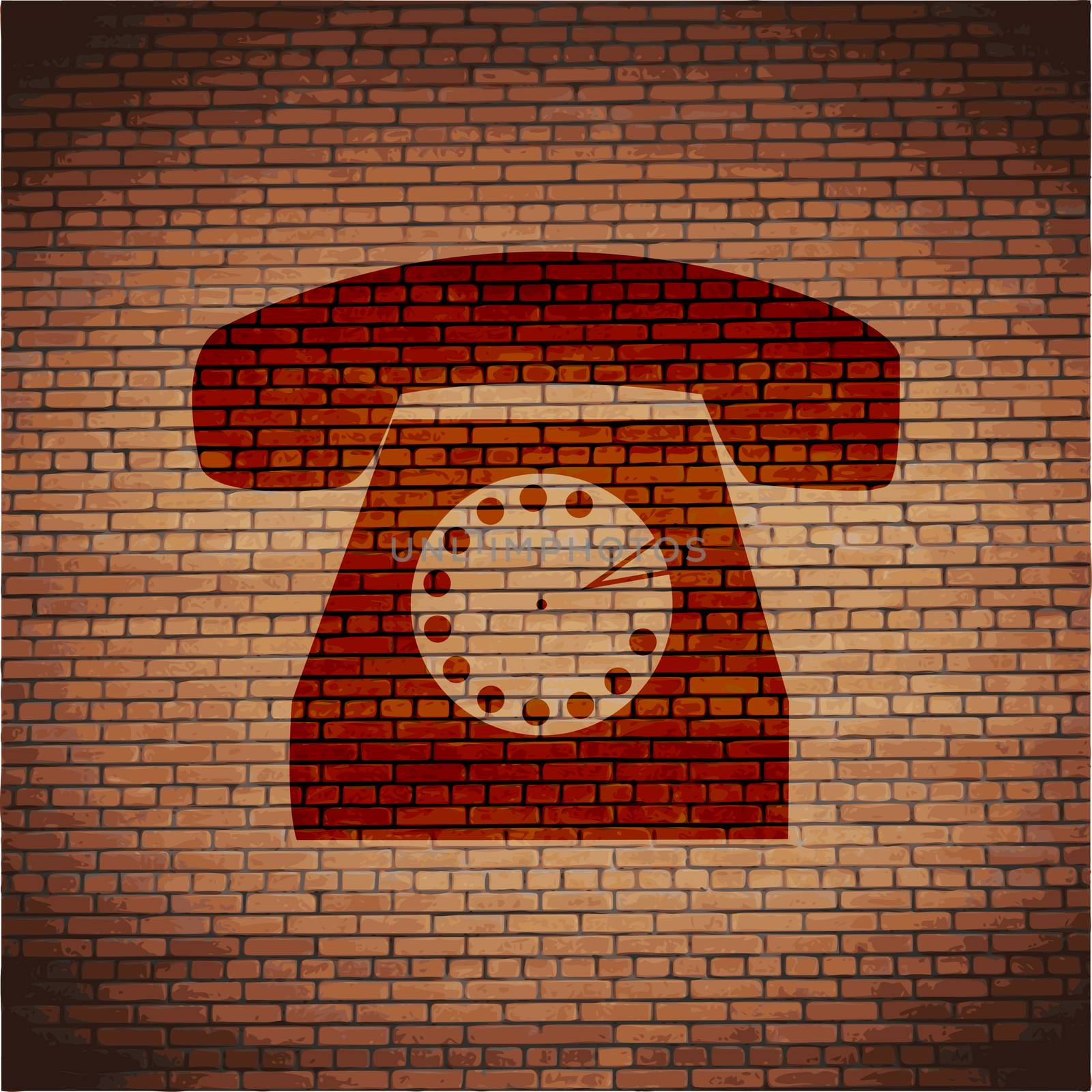 retro phone icon flat design with abstract background by serhii_lohvyniuk